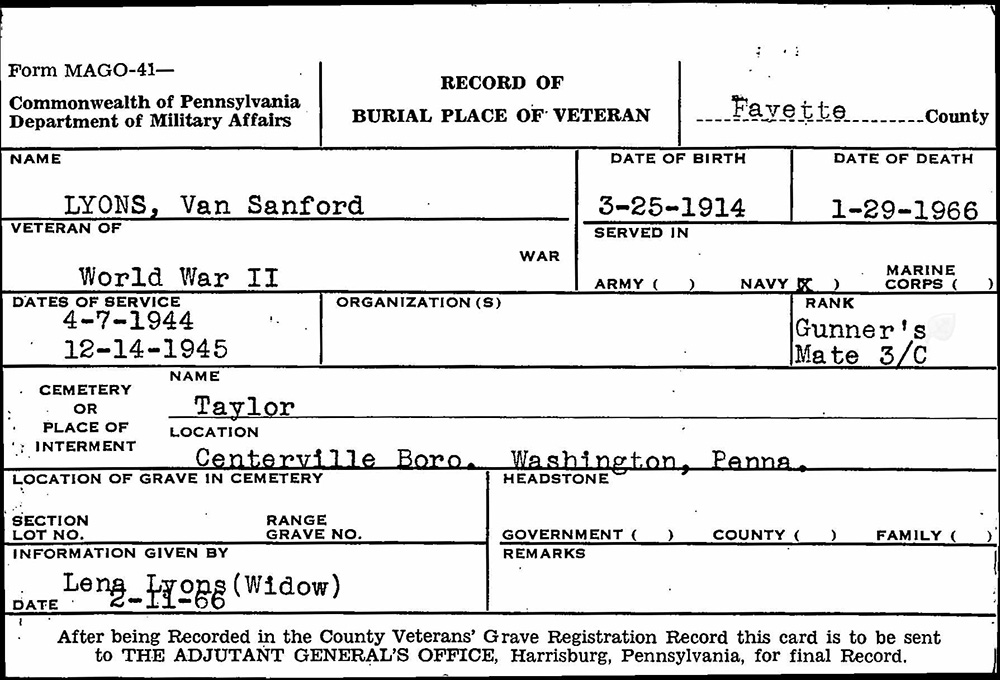 veteran burial